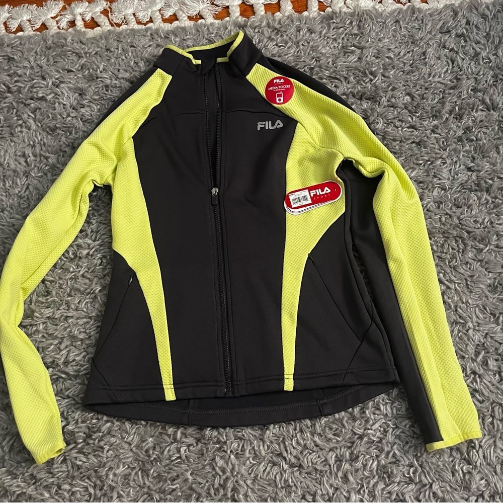 Fila black and yellow sport jacket size small